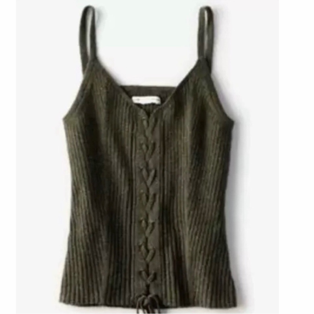 AE - Lace-Up Knit Tank Top